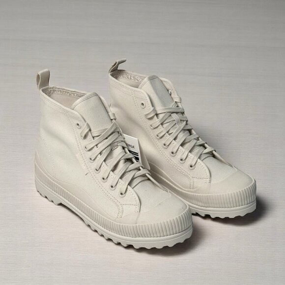 Superga Alpina 2469 Cream Platform Wave Tape High Top Sneakers 7.5 NWT - Picture 5 of 5